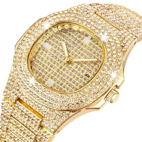 Luxury Iced Gold Men’s Watch – Premium Diamond Style Timepiece